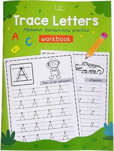 Tekenen Oefenboek - Alfabet Letters - Schrijven Leren - Montessori Methode - 20.7 x 28 cm