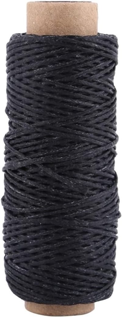 Sterke 150D Naaidraad Set voor Lederreparatie - Waxed Thread Cord voor Handstikken van Schoenen en Leerbewerking (Zwart)