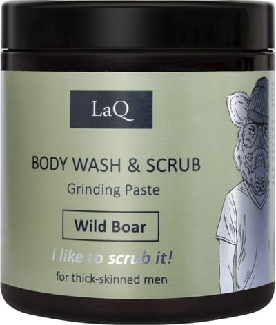 LaQ Wild Boar Body Wash & Scrub Mannen – Vegan Grinding Paste – Natuurlijke Suiker Scrub – Luxe Alternatief voor Douchegel – 220g