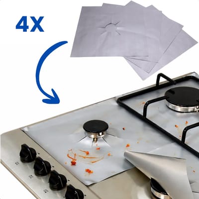 Cheqo® Gasfornuis Beschermfolie - Gasfornuis Beschermers - Beschermfolie Gasfornuis - Fornuis Beschermer - Fornuisbescherming - Gaskookplaat Beschermfolie - Gaskookplaat Beschermer - Kookplaat Beschermfolie
