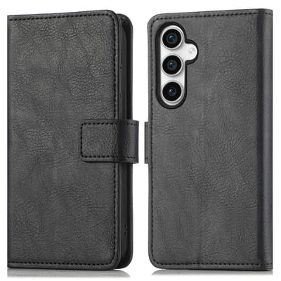imoshion Hoesje - Geschikt voor Samsung Galaxy S23 FE - Luxe Bookcase - Zwart
