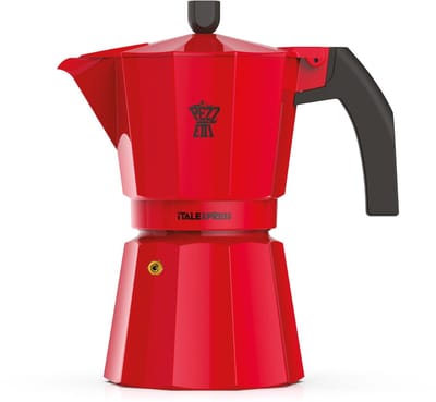 Italiaans koffiezetapparaat - PEZZETTI - ITALEXPRESS - Aluminium - 3 kopjes - Rood