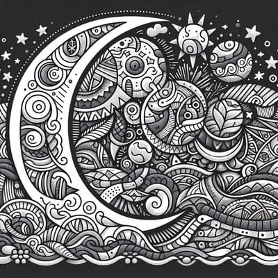 Doodle relief schilderij | Abstracte lijnenspel: het reliëf van kunstwerken in doodles | Kunst - 80x80 centimeter op Dibond | Foto op Dibond