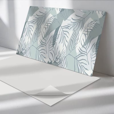 Wallfluent Vinyl Wandpaneel - Tropisch bladpatroon Zelfklevende Wandbekleding - 100 cm x 50 cm - Grijs Vinyl Wandpaneel - 1 stuk - Rechthoekig Wandbekleding Vinyl - Bloemen en planten Wandpaneel - Wandpaneel PVC - Wandpaneel Keuken en Badkamer