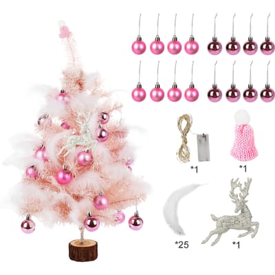Mini Veer Kerstboom DIY Kunstmatige Desktop Kerstboom voor Vakantiedecoratie white
