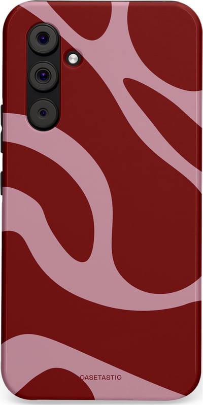 Casetastic hoesje geschikt voor Samsung Galaxy A54 (2023) 5G - Dubbellaagse bescherming - Roze Rode Framboos Blobs - Fashion Case - Bordeaux Lila