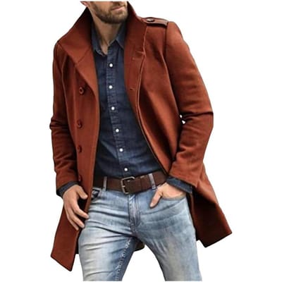 Wollen herenjassen, Nieuwe herfst- en winterproducten, Verdikte jassen, Meerkleurig en in meerdere maten. 2XL baksteenrode kleur