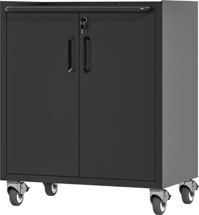 Gereedschapswagen - 4 Lades Multifunctioneel Werkplaats Trolley met Wielen en RVS Bovenblad - Staal - Rood Zwart