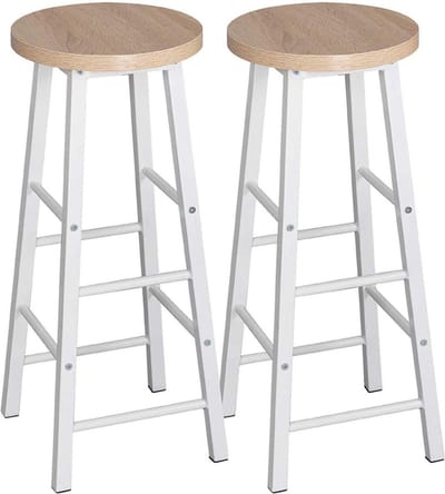 Hoge Barkrukken - Zithoogte 71cm - Eiken - Zonder rugleuning - Set van 2