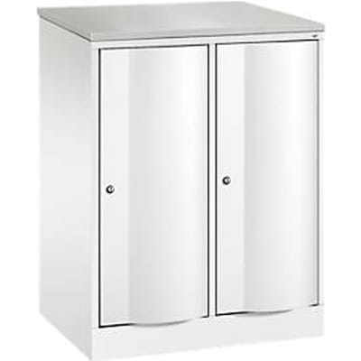 C+P Garderobekast Resisto, 2 vakken, 2 legborden, B 772 x D 540 x H 1077 mm, verkeerswit