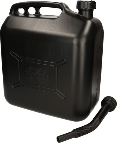 Brandstof Jerrycan - 20 liter - zwart - voor brandstof - met schenktuit