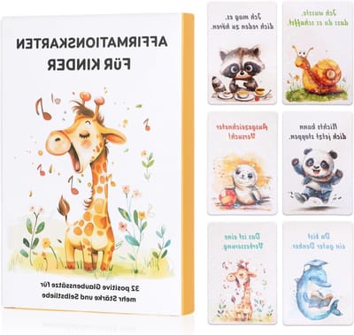Set van 32 Affirmatiekaarten voor Kinderen, Emotiekaarten, Mindfulness en Positief Denken voor School en Thuis