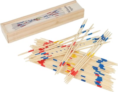 Mikado Spel in houten Kistje met schuifdeksel - 41 stokken 18cm