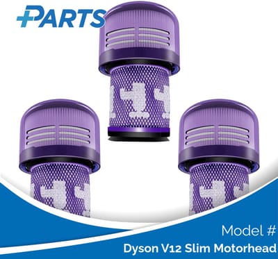 Dyson V12 Slim Motorhead Filters (3 Stuks, Plus.Parts® alternatief voor 971517-01)