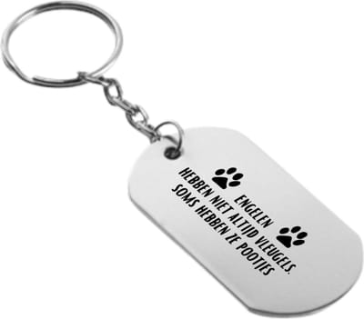 Akyol - engelen hebben niet altijd vleugels. soms hebben ze pootjes sleutelhanger - Quotes - de liefste hond - quotes - mensen die houden van honden - verjaardagscadeau - verjaardag - cadeau - kado - geschenk - gift - 54 x 29mm