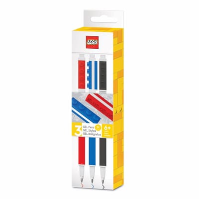 LEGO Stationery Gel pens 3 pcs. Rood Blauw Zwart packed in Kleur box
