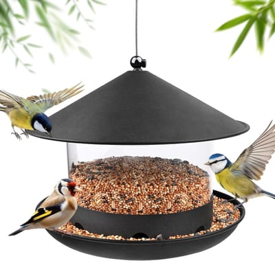 Famanu – Vogelvoederdispenser voor wilde vogels - voederzuil - vogelhuis om op te hangen - vogelvoederhuis - in hoogte verstelbaar - voederhuis - vogelvoederzuil voor tuin - balkon