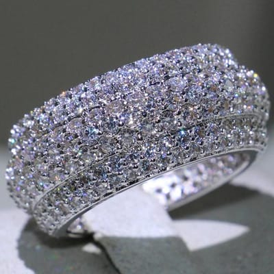 Luxe Vrouwen Volledige Crystal Ringen Aaa Witte Zirkoon Engagement Wedding Band Ringen Voor Vrouwen Mannen Vinger Partij Sieraden Maat 5 -12 5 gray
