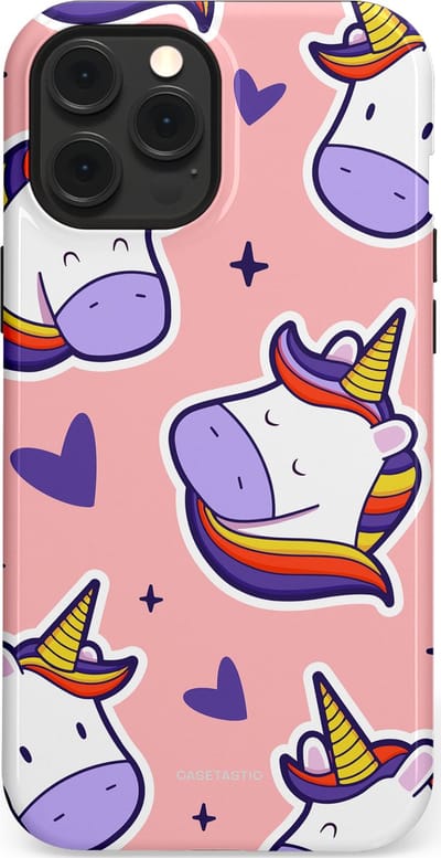 Casetastic Hoesje Geschikt voor Apple iPhone 12 Pro Max Magsafe - Stijlvolle Beschermende Duo-layer Case - Unicornhart
