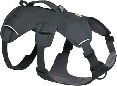 Ruffwear Web Master Hondenharnas, Y-Front Hondenharnas met Handvat & Verbeterde Gesp, Verstelbaar & Lichtgewicht voor Wandelingen & Hikes, Anti Ontsnapping, Geen Trek, Ademend & Comfortabel, Basalt
