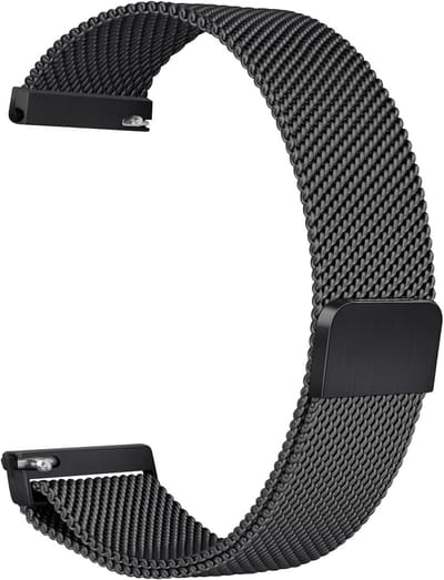 Premium Milanese Magnetische Bandje Zwart geschikt voor Garmin Venu 3s / Vivoactive 4s / Forerunner 265s & 255s – Verstelbaar, Ademend & Stijlvol