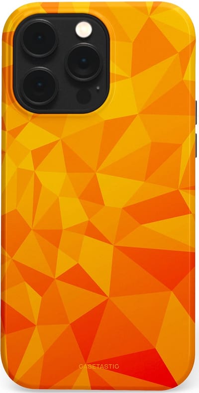 Casetastic Hoesje Geschikt voor Apple iPhone 14 Pro Max Magsafe - Stijlvolle Beschermende Duo-layer Case - Citrus Polygoon