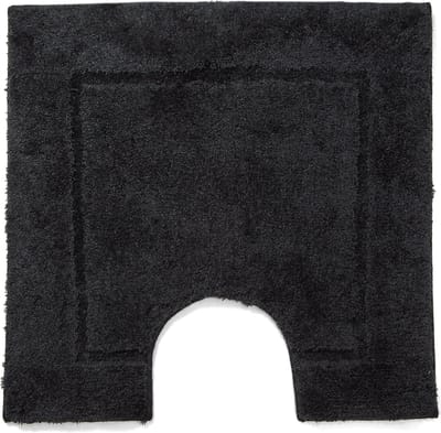 Casilin WC-mat Antislip Orlando - 59x59cm - Met Uitsparing - Vierkante Badmat - Waterabsorberend - Wasbaar en Sneldrogend - Acryl - Zwart