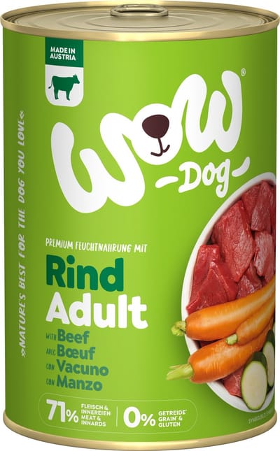 WOW Graanvrij natvoer Adult Rund 6 x 400 gram - Hond