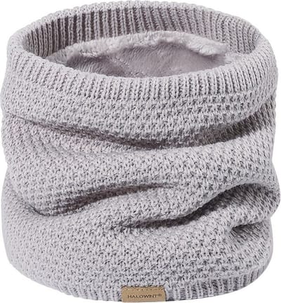 Livano Nekwarmer - Dames - Fleece - Motor - Bandana - Masker - Colsjaal - Sjaal - Gewatteerd - Skiën - Warm - Rekbaar - Licht Grijs