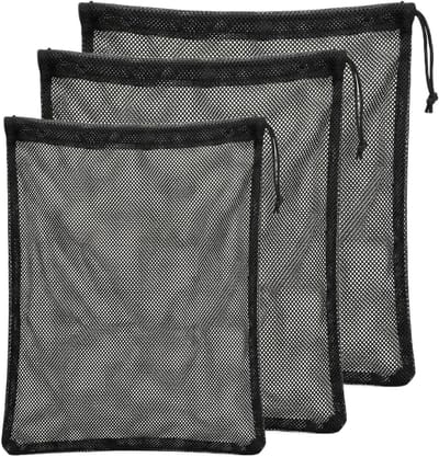 Set van 3 waszakken met trekkoord van polyester, ideaal als speelgoedzak of organizer voor beddengoed en kleding