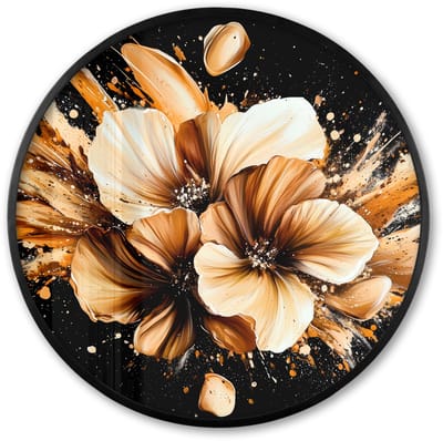 Poster in lijst Rond - Fotolijst 60x60 cm - Posters - Bloemen - Goud - Graffiti - Zwart - Abstract - Ronde posterlijst zwart - Decoratie - Wanddecoratie woonkamer - Muurdecoratie slaapkamer