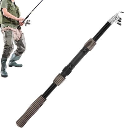 Telescopische hengel - Reishengel - Vissen op locatie - Compact opvouwbaar - 180 cm - Zwart