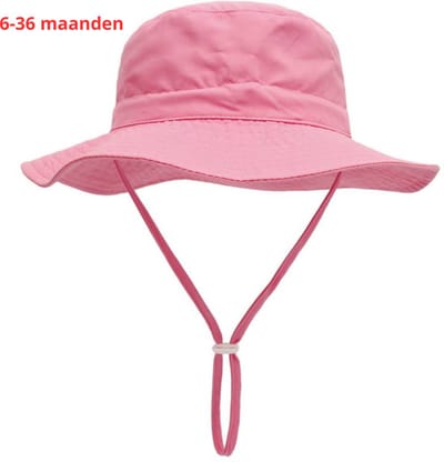 Livano Zonnehoed - Reishoed - UV Beschermende Hoed - Bucket Hat - Festival - Pet - Hoedje Voor Baby - Hoofdbescherming - Roze - 3-36 Maanden