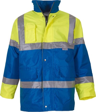 Yoko Contrasterend signalisatiejasje YHVP303 - Hi Vis Yellow / Royal Blue - S