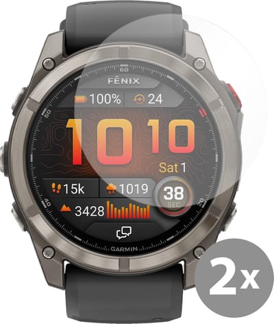 Cazy screenprotector geschikt voor Garmin Fenix 8 / 8 Pro (47mm) - 2 stuks