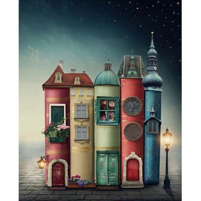Peinture Diamant 5D DIY  Paysage de Château  Broderie Point de Croix Strass Diamant 3D 20X30CM gray