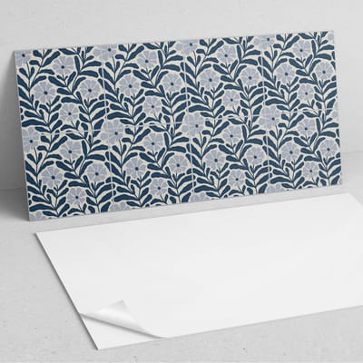Coloray Wandpanelen Zelfklevend - Bloemenpatroon PVC Wandpaneel - 100 cm x 50 cm - Marine Wandbekleding Zelfklevend - 1 stuk - Bloemen en planten Wandpanelen Zelfklevend - Wandpanelen Keuken - Wandpaneel Badkamer