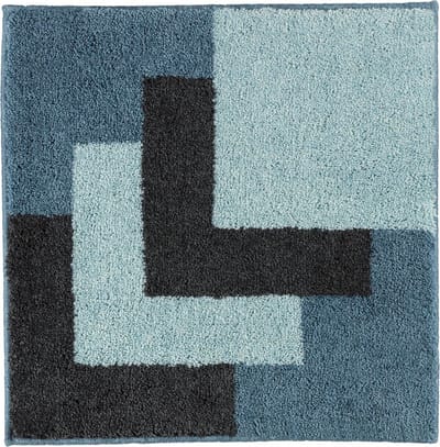 Casilin Toiletmat Vierkant - 60 x 60cm Graduale - Antislip WC Mat - Vierkante Badmat - Waterabsorberend - Wasbaar en Sneldrogend - Zachte microvezel - Blauw