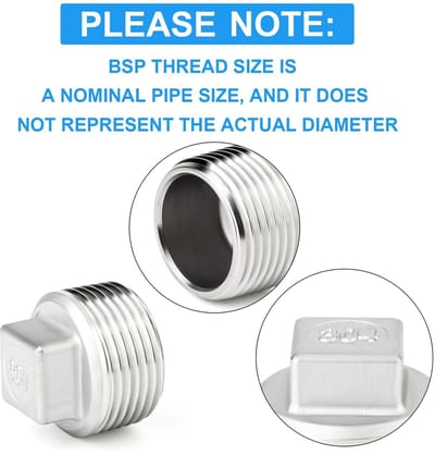 Dailygoods- Plug 1/2" BSP Buitenvierkant - 10 Stuks - Roestvrij Staal - Fitting - Lekvrije Verbinding - Duurzaam Ontwerp