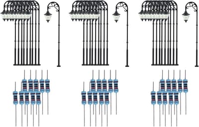 30x HO Schaal Model Verlichting Spoorweg Lantaarnpalen 6.3 cm Wit LED