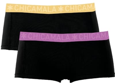 Chicamala – Boxershort Dames – 2 Pack - Normale Lengte – Onderbroeken Dames – Lingerie - Boxershort – Ondergoed – Kleding - 95% Katoen – Dameskleding - Muchachomalo – Maat S