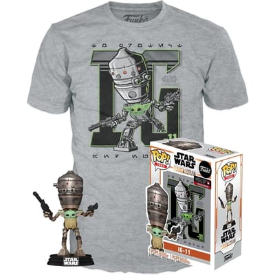 Pop! Star Wars: Set Figure and Tee - IG-11 With the Child Maat M FUNKO