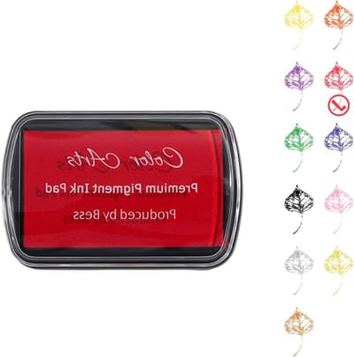 Inktkussen voor stempels - Stempelkussens knutselen - Kaarten maken - Wasbaar en permanent - 7.5 x 4.5 cm afdruk - Rood