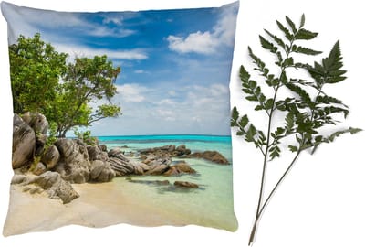 Sierkussens - Kussentjes Woonkamer - 40x40 cm - Strand - Stenen - Zee - Zomer
