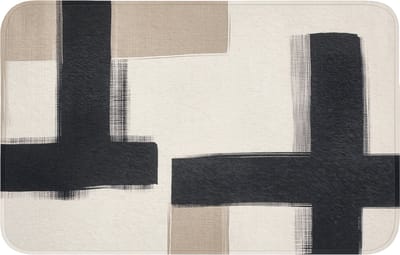 WC mat 80x50 cm - Antislip - Zwart - Abstract - Japandi - Toiletmat - Vloermat - Douchemat - Toilet tapijt - Toiletmatten