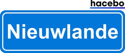 Hacebo - Plaatsnaam Sticker - 29x10 CM - Nieuwlande sticker - Verkeersborden sticker - grappige cadeaus - Nieuwlande