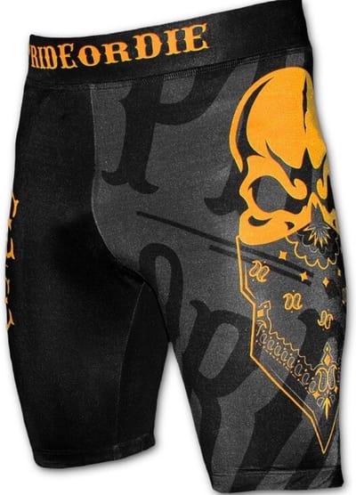 PRiDE or DiE Vale Tudo Reckless Compressie Short Zwart Geel - XL - Jeans Maat 36