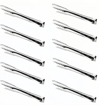 10 Stuks RVS IJsroom Suiker Tangen - Mini Serveertangen voor Voedsel, Snoep, Brood en Taart - Ideaal voor Feestjes en Barbecue