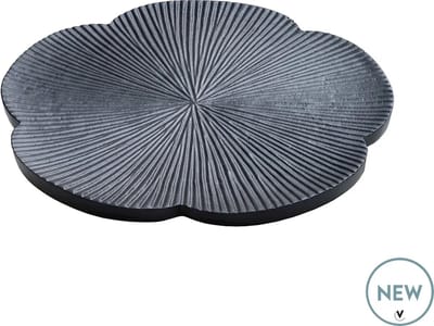 Decoratie dienblad Santa Cruz | Zwart - Black | Ø35 x H35 cm
