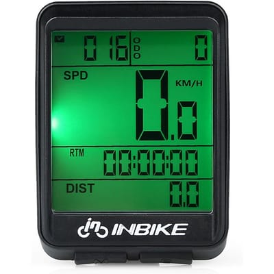 Waterdichte fietssnelheidsmeter Draadloze fietscomputer Regenbestendig LCD-scherm Multifunctioneel fietsen groen